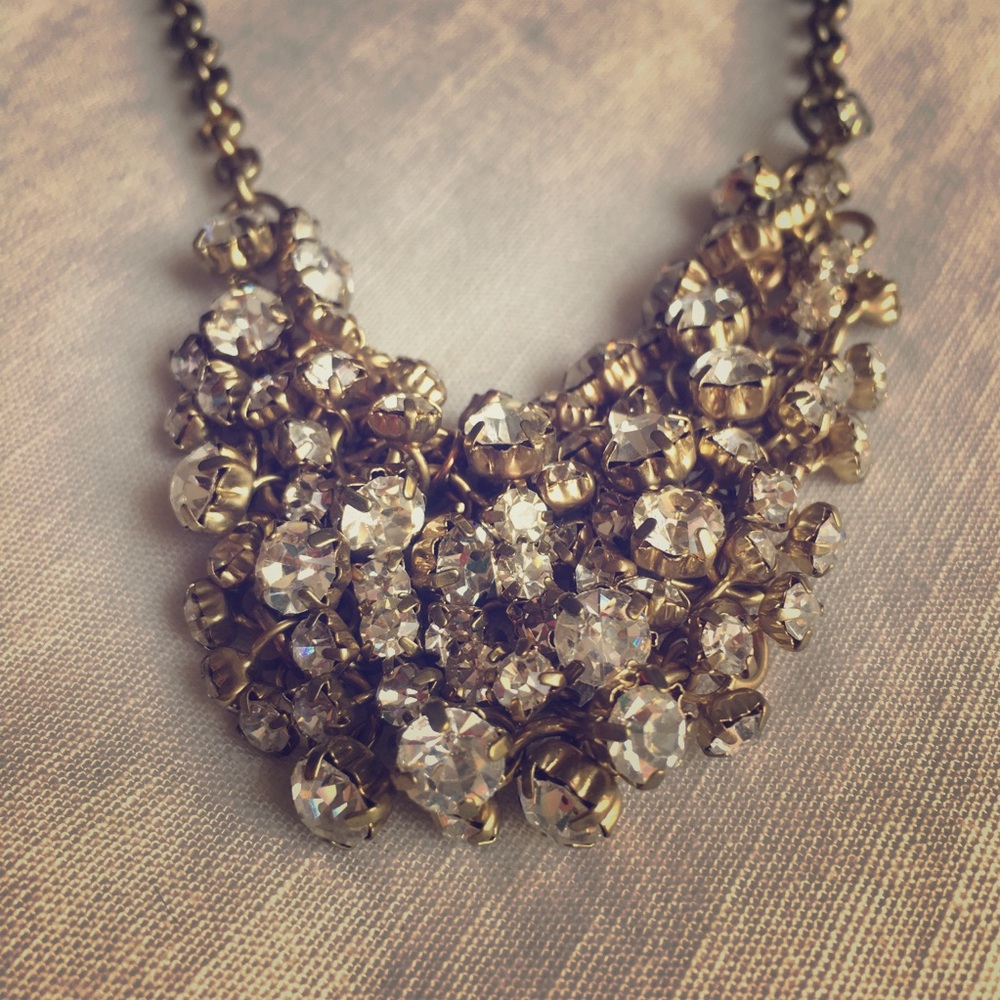 ❗️5for$25❗️ Sparkle Necklace Gold/Crystal